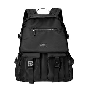 Final Start Men's <b>Backpack</b> <b>Large</b> Capacity 15 Inch Laptop Bag Solid Color Black For Student Travel - Product Image 5