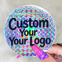 Autocollants prismatiques découpés sur mesure en gros, étiquettes adhésives en vinyle imperméables et résistantes à l'huile pour logos d'entreprise, emballages et branding, commande en gros