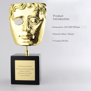 Trofeo Creativo de Metal con Forma de Rostro, Premio de la Academia Británica de Cine, Souvenir de Aleación, Embalaje en Cartón, Fábrica de Origen en Shenzhen - Product Image 2