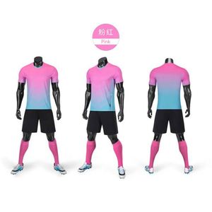 Uniformes de Fútbol Personalizados con su Propio Diseño, Tallas Grandes, Rosa y Verde, Secado Rápido, Transpirables, 100% Poliéster, Ropa Deportiva - Product Image 4