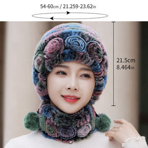 Women's Winter <b>Hat</b> <b>Scarf</b> Set DSX Brand Solid Pattern 58-60CM Head Circumference Stylish Warm Casual Outdoor Use - Product Image 2