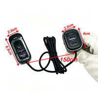 Cargador de Coche de Carga Rápida de 66 W con Cable de Extensión, Enchufe USB Tipo C Múltiple, Adaptador de Cargador de Teléfono para Asiento Trasero de Vehículo