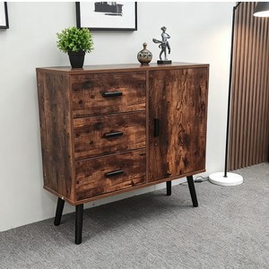 Armoire de rangement en bois pour salon, trois <span class=keywords><strong>tiroirs</strong></span>, design ajustable et peu encombrant, style moderne minimaliste pour chambre, hôtel, bureau - Product Image 1