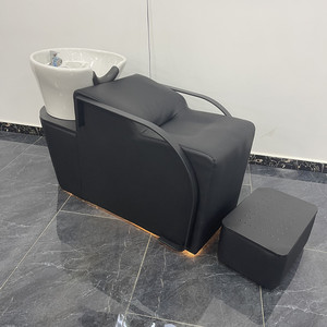 Unidad de lavado de cabello K Beauty Salon con lavabo de cerámica inclinable y asiento ajustable - Product Image 1