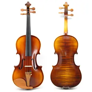 小提琴厂家批发虎皮图案手拉小提琴枣配件乌木指板