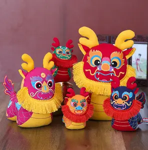 2024 고품질 중국 행운의 마스코트 박제 용 봉제 인형 사랑스러운 새해 가정 장식 만화 헝겊 Juguetes 축제 인형