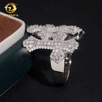 Nouvel arrivage : Bague Hip Hop pour homme en Moissanite D VVS, style Iced Out, en argent sterling 925, motif croix