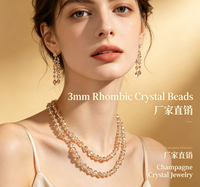 Manik-manik Kristal Bicone YUZHU 3mm Berlapis AB, Tahan Luntur, Multiwarna untuk Aksesoris Perhiasan Buatan Tangan, Kerajinan DIY