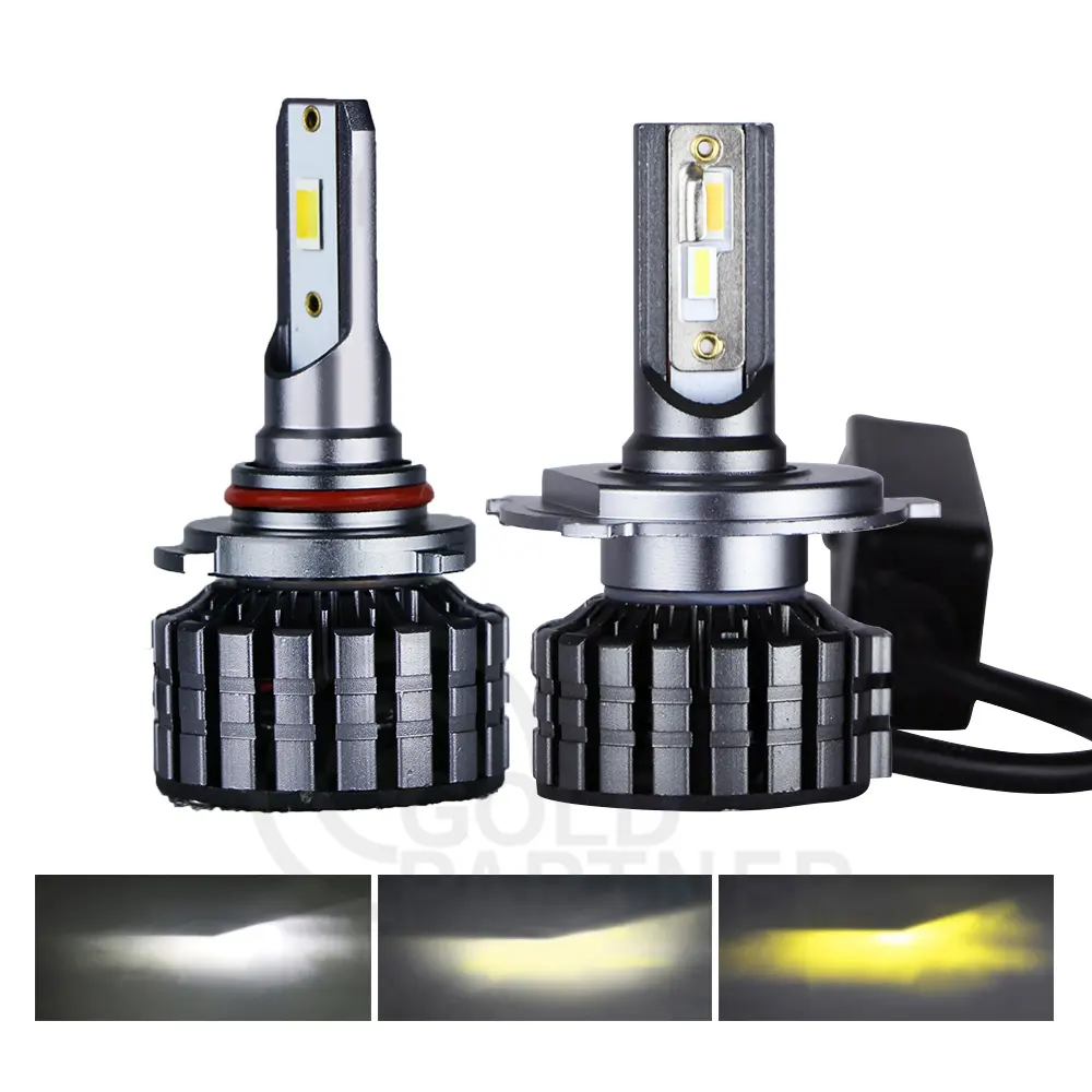 3 renk 12V beyaz G33 Led far ampulü CSP H1 H7 H11 H3 9005 9006 H4 6500K araba Led far far ampüller