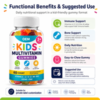 Fabrication sous contrat de gommes multivitaminées pour enfants, formule personnalisée OEM ODM, bien-être des enfants, marque blanche, vente en gros, approvisionnement en vrac