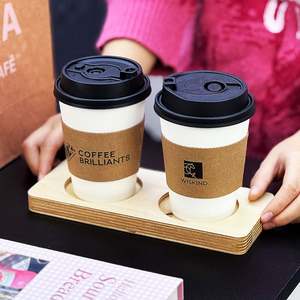 Manchons pour gobelets à thé au lait jetables personnalisés, en papier kraft épais, isolés, en carton ondulé, pour gobelets à café, vente en gros - Product Image 2