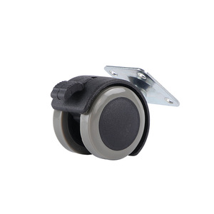 Roulettes de chaise de bureau 40 mm pivotantes silencieuses en PU noir pour mobilier - Product Image 4