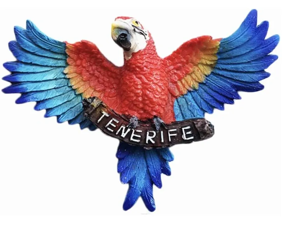 Imán de resina 3D para nevera Tenerife Macaw Collection souvenir