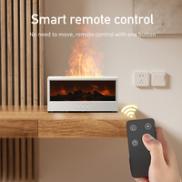 Humidificateur ultrasonique électrique à télécommande effet flamme de cheminée, diffuseur d'arômes avec lumière LED 7 couleurs, en plastique, pour la maison - Vente chaude