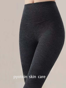Pantalons d'hiver épais et chauds à haute élasticité en gros, chauffage du genou et de l'abdomen, leggings sans couture en velours plus épais, coupe ajustée pour femmes - Product Image 2