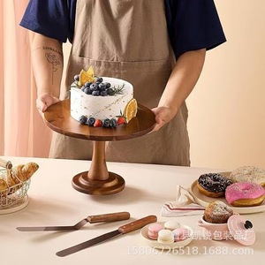Wooden <b>Cake</b> <b>Stand</b> Round Handmade For <b>Cake</b> Display Party Dessert Table - Product Image 2