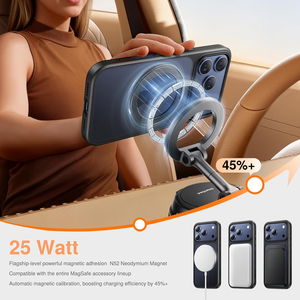 แม่เหล็กใสแบบด้าน 360 องศา °   เคสโทรศัพท์กันกระแทกแบบหมุนได้พร้อมปุ่ม AI สำหรับ iPhone 17 Pro Max อุปกรณ์เสริมโทรศัพท์ - Product Image 3