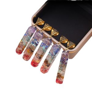 Orgone năng lượng bảy Chakra con lắc tinh thể mặt dây chuyền đá tự nhiên 7 Chakra sỏi Vòng cổ cho phụ nữ người đàn ông đồ trang sức - Product Image 4