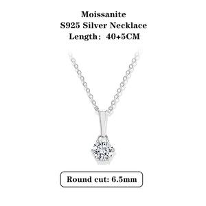 จี้เพชรโมอิสซาไนต์ Starsgem สร้อยคอเงินแท้ 925 ดีไซน์คลาสสิก 1 กะรัต ทรงกลม สี DE ความสะอาด VVS ชุบทอง - Product Image 2