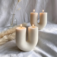 Geometrische Skulptur Duftkerze Geschenk Ins Ästhetische U-Form Gerippte Kerze
