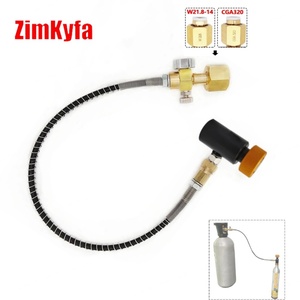 Kit d'adaptation pour recharge de bouteille de CO2 avec manomètre en laiton 2000 PSI et tuyau de 50 cm OEM - Product Image 1