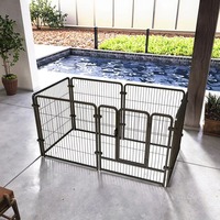 Enclos pliable simple et écologique pour chien, en métal tubulaire carré thermolaqué, combinaison libre, pour intérieur