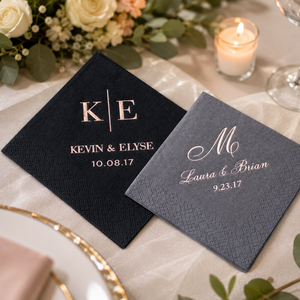 Serviettes personnalisées imprimées pour mariage, serviettes de cocktail personnalisées, serviettes de boisson, en gros, livraison rapide - Product Image 6