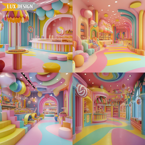 Centro comercial Color Snack Dulces Chocolate Candy Store Diseño Decoración - Product Image 6