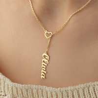Collier personnalisé avec nom, pendentif creux en acier inoxydable, plaqué or, bijou cadeau pour amis