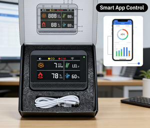 Aectec A1 Desain Ringkas Konduktor Tunggal Pemantau Kualitas Udara Mini Genggam Portabel TUYA WIFI Pengukur Gas Bahan Bakar - Product Image 2