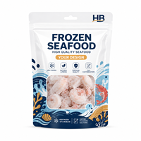 Sachet d'emballage personnalisé pour fruits de mer surgelés, qualité alimentaire, avec fermeture éclair et fenêtre transparente pour crevettes