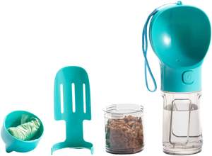 Düdük ile 4 in 1 taşınabilir köpek su şişesi kase dağıtıcı, gıda konteyner, Poop koleksiyonu kürek, çöp torbası - Product Image 2