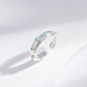 wholesale plata 925 <b>sterling</b> <b>silver</b> <b>adjustable</b> stacking <b>ring</b> ladies fashion Rhodium plated open colorful zircon minimalist <b>rings</b> - Product Image 1