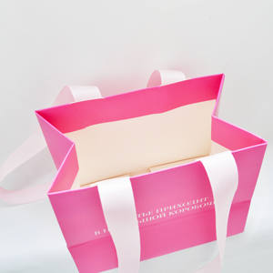 Luxury Gift Cosmetic Storage Paper <b>Bag</b> Boutique Retail Fashion Custom Shopping <b>Bags</b> Ribbon Handle Paper <b>Bag</b> - Product Image 5