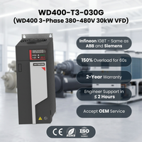 Contrôleur de vitesse de moteur HYTECON 40 HP 30kW 380V 3PH, variateur de fréquence VFD WD400-T3-030G pour systèmes d'air industriels et concentrateurs de refroidissement