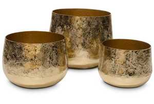 Macetas de flores de calidad asegurada con acabado dorado en forma redonda estilo de moda macetas de decoración interior a la venta - Product Image 2