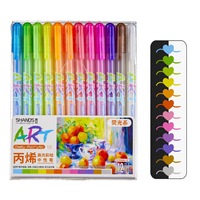 Stylo gel acrylique à séchage rapide, ensemble de 12 couleurs assorties, pointe de 1,0 mm pour le dessin, le traçage, le scrapbooking, le bricolage, l'artisanat, les fournitures de marquage artistique