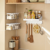 Étagère murale pour épices sans perçage, organiseur de rangement pour pots à épices, support mural pour l'organisation de la cuisine