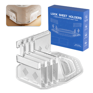Juego de 4 Sujetadores de Sábanas Ecológicos de ABS Resistentes a Tirones, Tiras de Bloqueo de Alta Resistencia, Extraíbles y de <span class=keywords><strong>Fácil</strong></span> Instalación para Todo Tipo de Ropa de Cama - Product Image 1