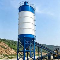 Silo à ciment électrique modulaire 50T-300T, réservoir de stockage vertical en acier boulonné pour poudres en vrac, avec pompe et moteur pour centrale de malaxage mobile, OEM