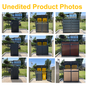 Factory Lockable <strong>Wheelie</strong> <strong>Bin</strong> Store Metal Garbage <strong>Bin</strong> Shed Metal <strong>Wheelie</strong> <strong>Bin</strong> <strong>Cover</strong> Patio Garden Can Box Outdoor with Open Lid - Product Image 5