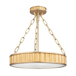 Lámpara Colgante Moderna de Lujo con Diseño de Tambor Acanalado de Latón |   Iluminación Opulenta para Salón de Banquetes de Hotel y Vestíbulo Premium - Product Image 1