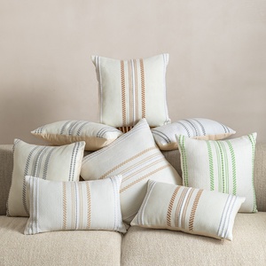 Boho Minimalist Stripe Woven <strong>Cushion</strong> Cover <strong>Long</strong> Sleep Pillowcase Subtle Textures Soft Hues <strong>Throw</strong> Pillow - Product Image 2