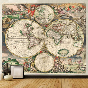 Personalizado mapa <span class=keywords><strong>Medieval</strong></span> nostálgico decoración del hogar tapiz hippie bohemio colgante de pared dormitorio decoración de la pared tela de fondo - Product Image 1