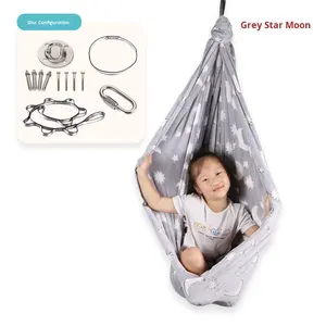 लोकप्रिय बच्चों जिम इनडोर प्लेग्राउंड प्लेरूम खेल गतिविधियां संवेदी स्विंग हैममॉक पॉलिएस्टर फ्लोरोसेंट लाइट 150 किलोग्राम क्षमता - Product Image 3