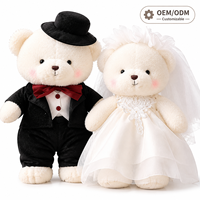 OEM Maßgefertigter Hochzeits-Pärchen-Teddybär Plüschtier Braut und Bräutigam Stofftier für Hochzeitsgeschenk und Dekoration