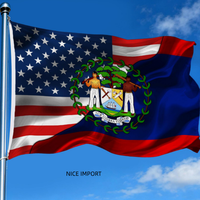 Drapeaux Belize, Amérique, États-Unis avec 2 œillets en laiton – Bannière décorative intérieure/extérieure 2x3 pieds – Drapeau national pour l'extérieur