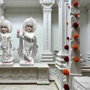 Decorative White Marble Radha Krishna Idol Handmade Hindu <b>God</b> Statue for Home Mandir Decor Spiritual Gift Item Bulk Wholesale - Product Image 1