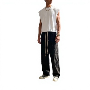 เสื้อกล้ามทรงครอปโอเวอร์ไซส์สำหรับผู้ชาย ผลิตจากโรงงานโดยตรง รับทำโลโก้ตามสั่ง ผ้าฝ้าย 100% หนา 320 GSM ผ้าเฟรนช์เทอร์รี่ - Product Image 6