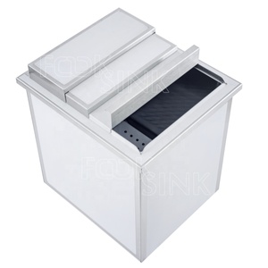 Taille personnalisée 18x14 pouces <span class=keywords><strong>bac</strong></span> à glace commercial pour Restaurant Bar extérieur grand stockage 304 acier inoxydable <span class=keywords><strong>bac</strong></span> à glace couvercle coulissant USA - Product Image 3